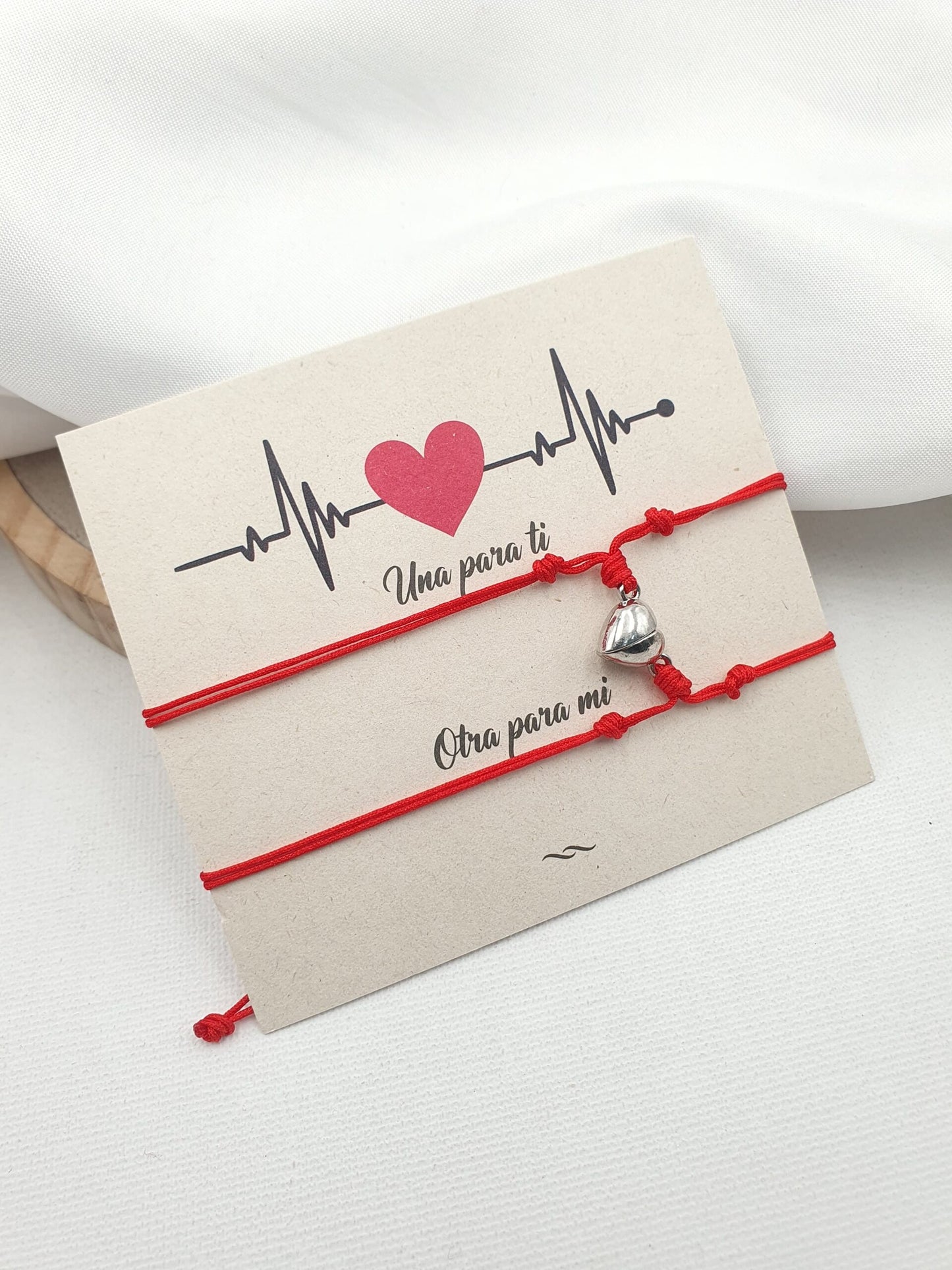 Pulsera para pareja de corazón