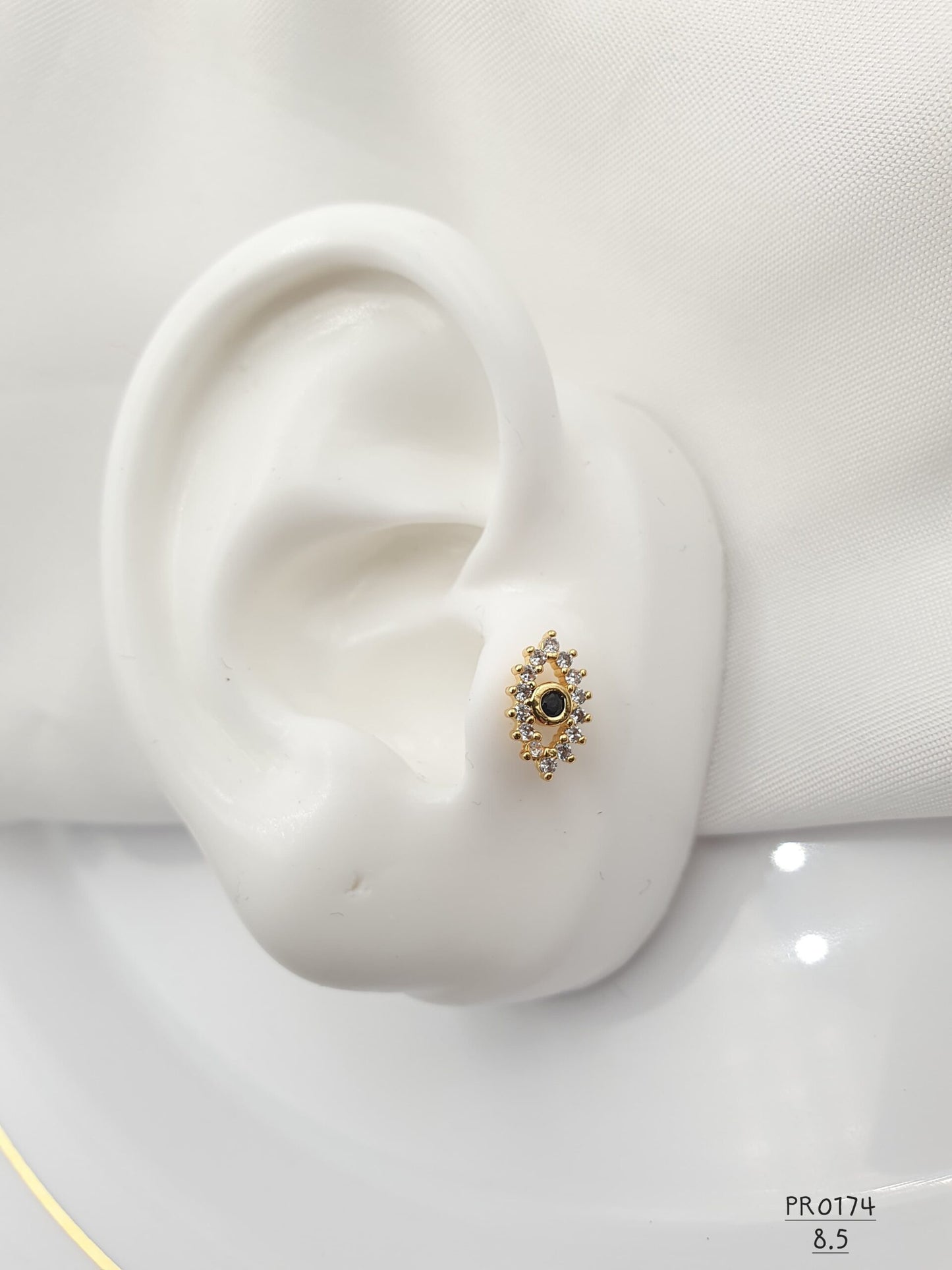 Piercing Con Circón Acero y Rodio PR0174