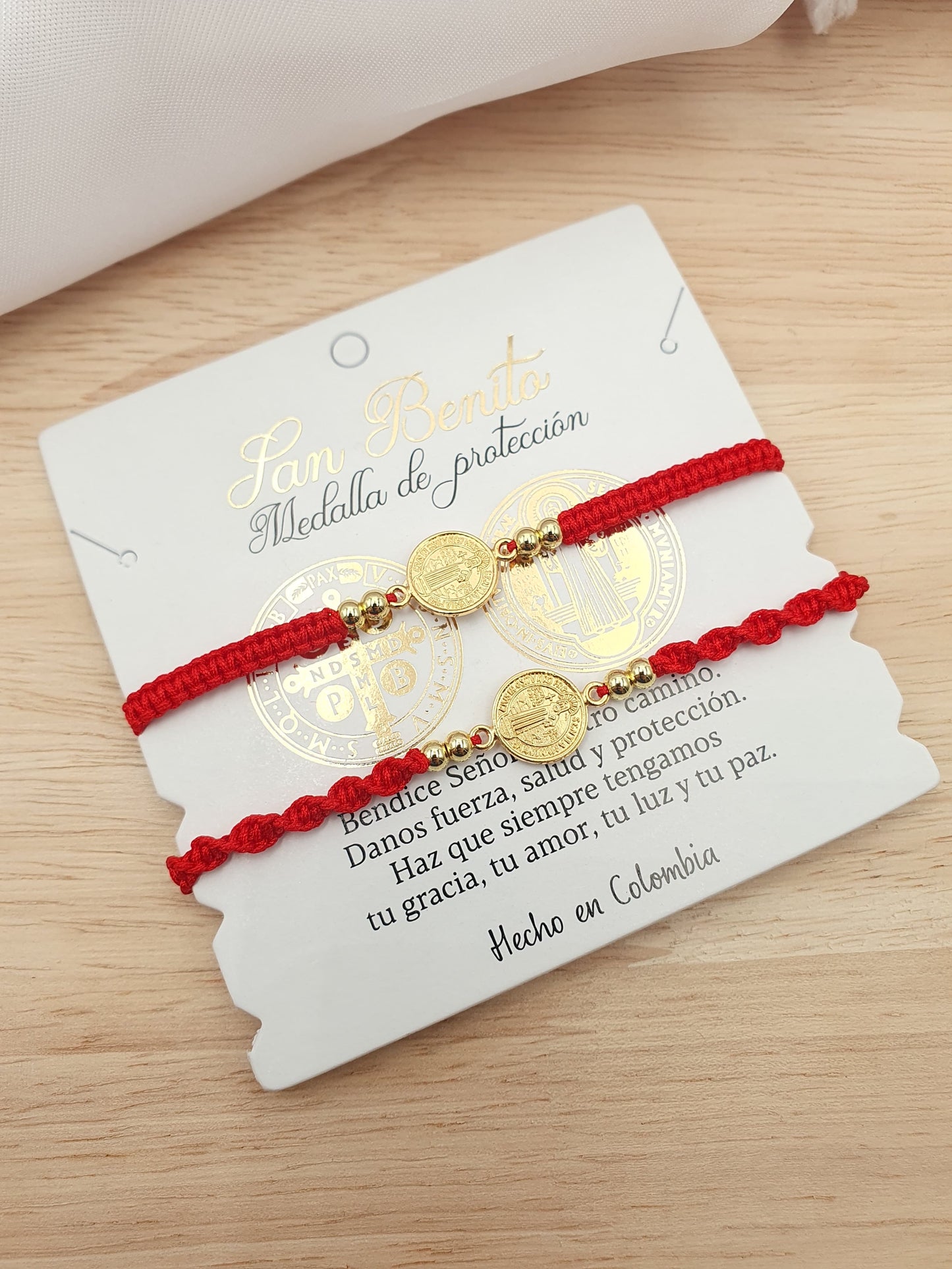 Pulsera Protección Pareja San Benito (Par)