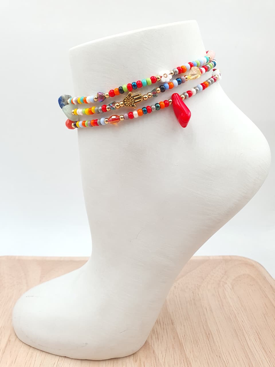 Tobillera Tejida Multicolor Proteccion