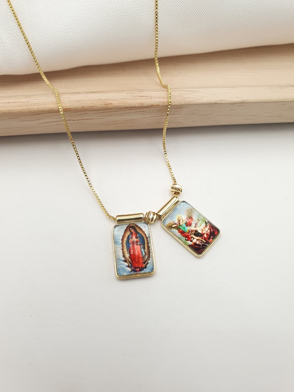 Escapulario Virgen de guadalupe y san miguel