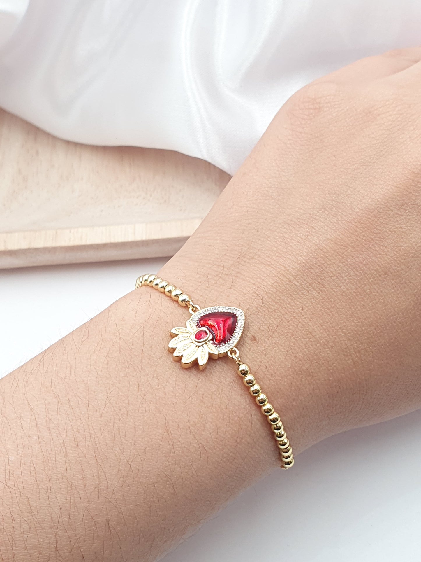 Pulsera Sagrado Corazon Rodio WOW05