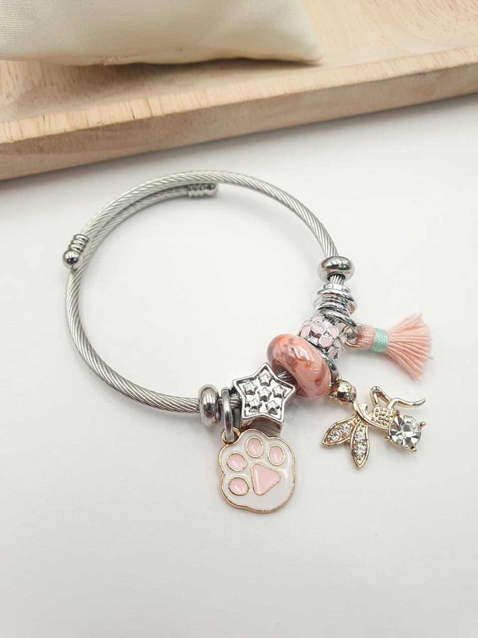 Pulsera Aro en Rodio PAND-05