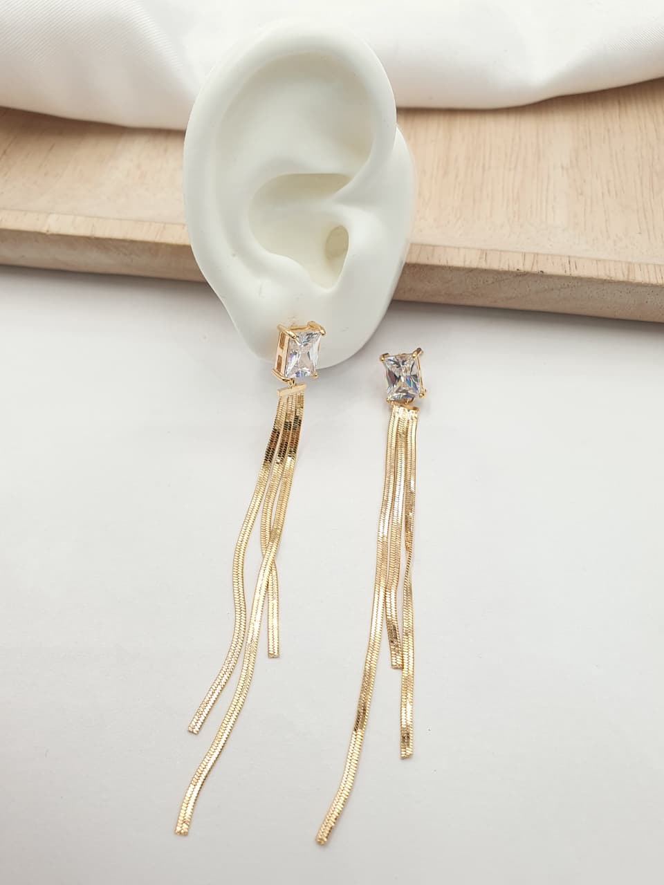 Arete Largo En Rodio ACH03-1