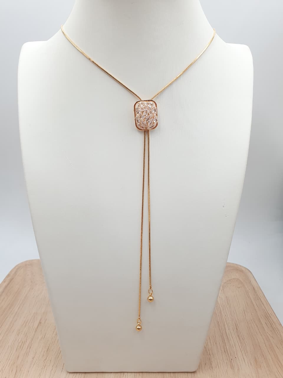 Cadena Corbatin Rodio CCH-6