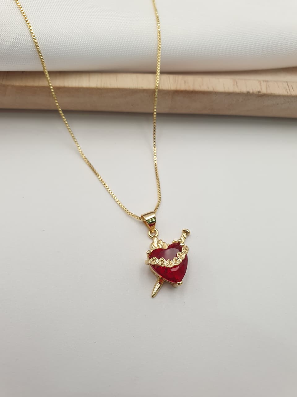 Cadena Sagrado corazon Rodio SAG26