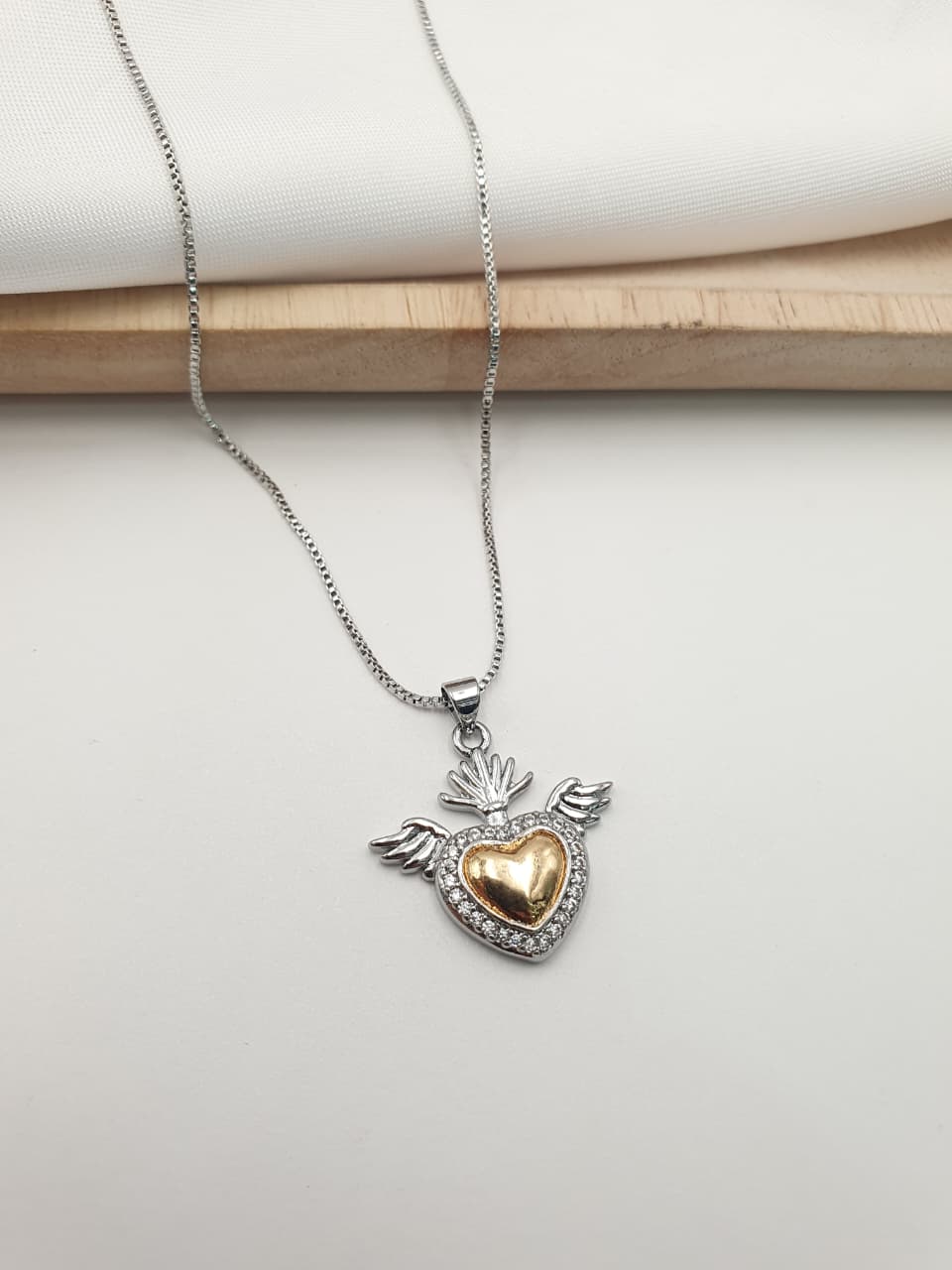Cadena Sagrado corazon Rodio SAG12