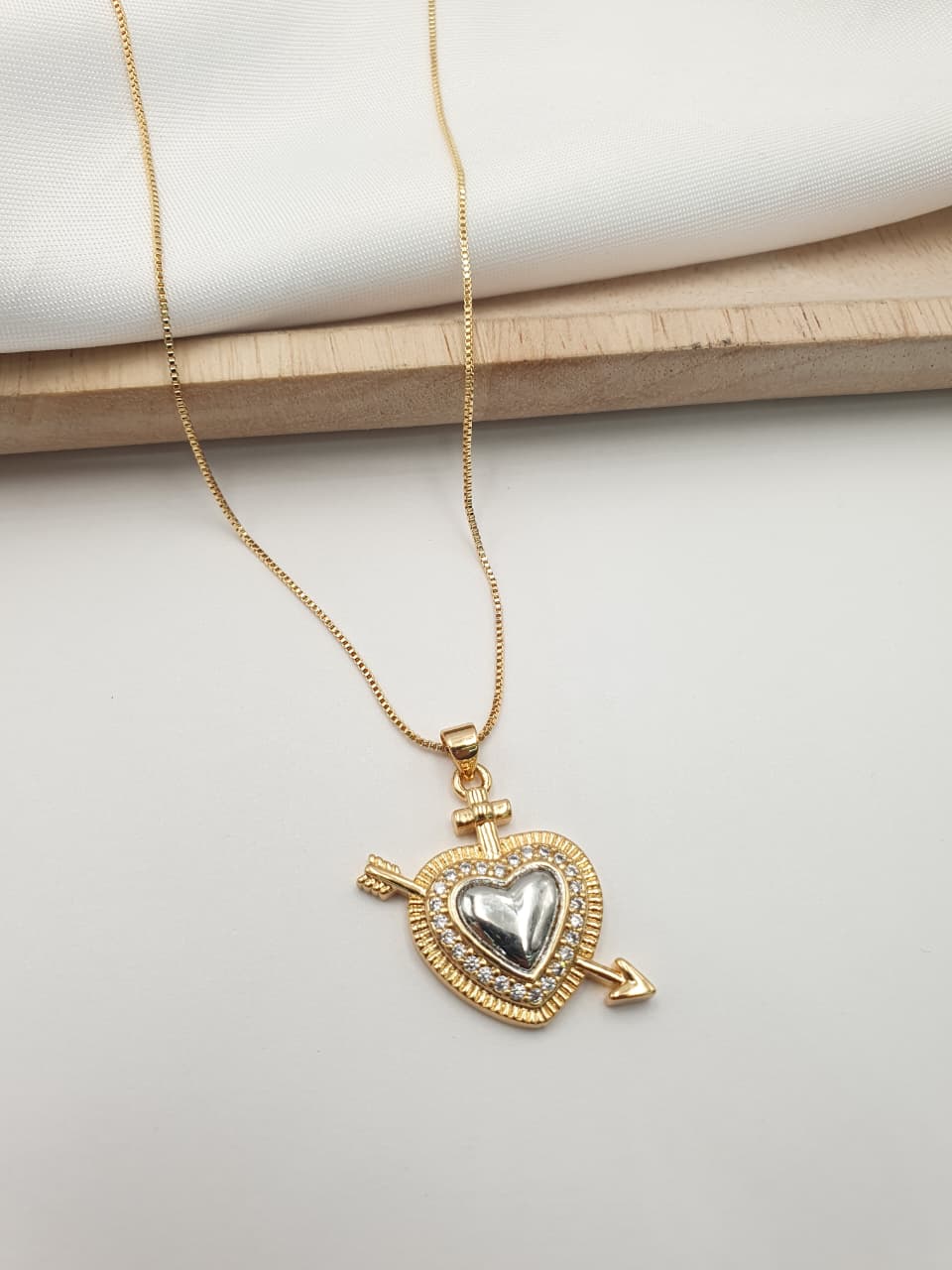 Cadena Sagrado corazon Rodio SAG3