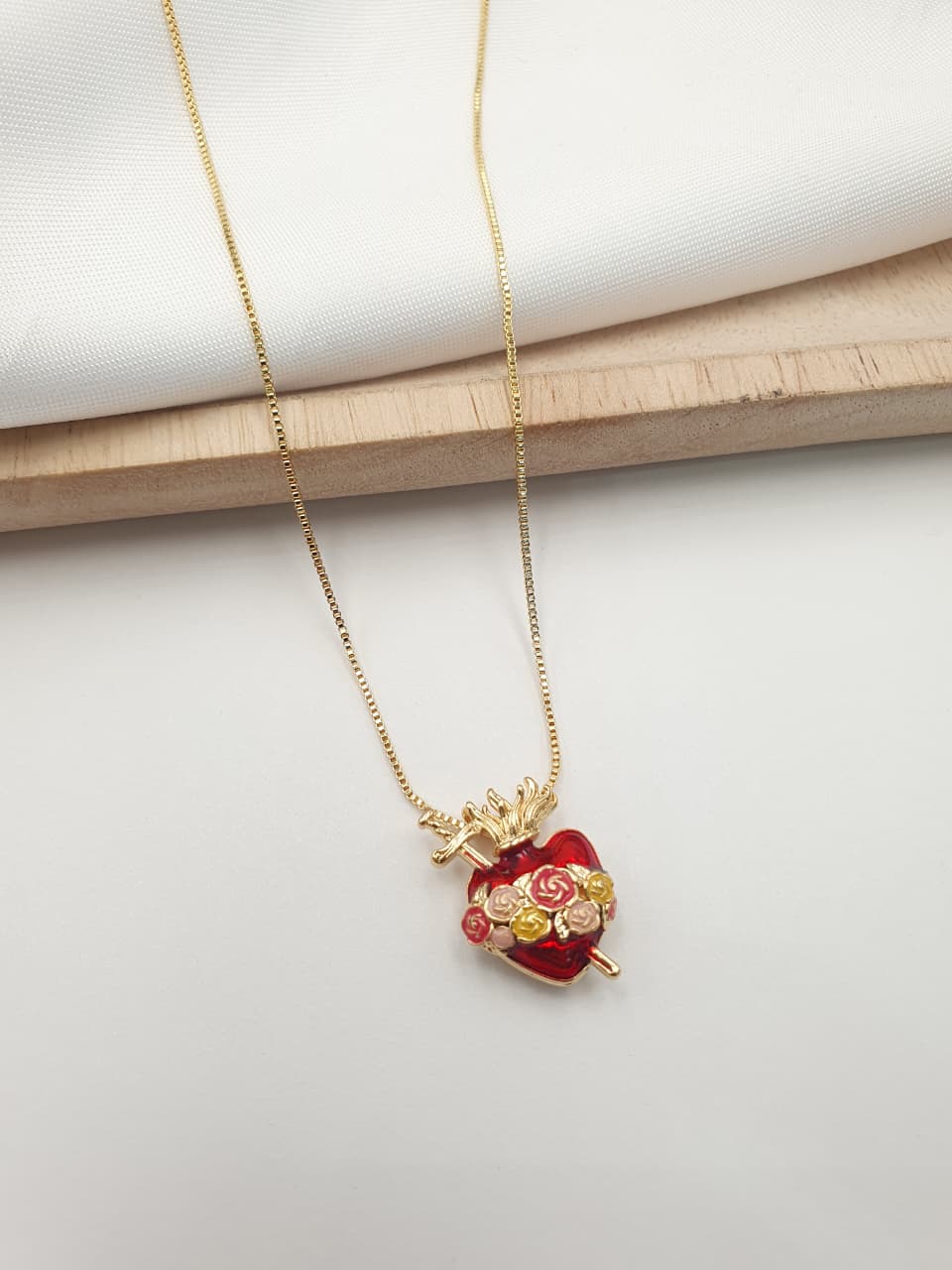 Cadena Sagrado corazon Rodio SAG6