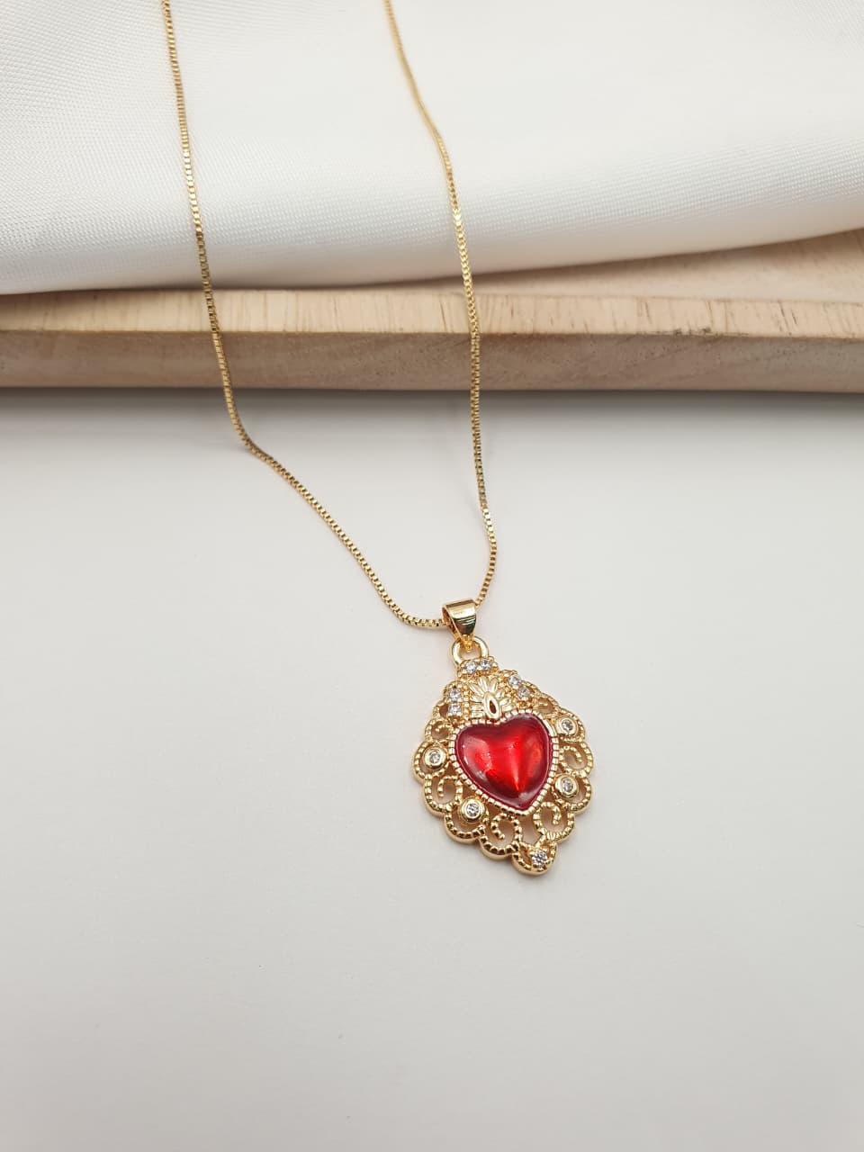Cadena Sagrado corazon Rodio SAG15
