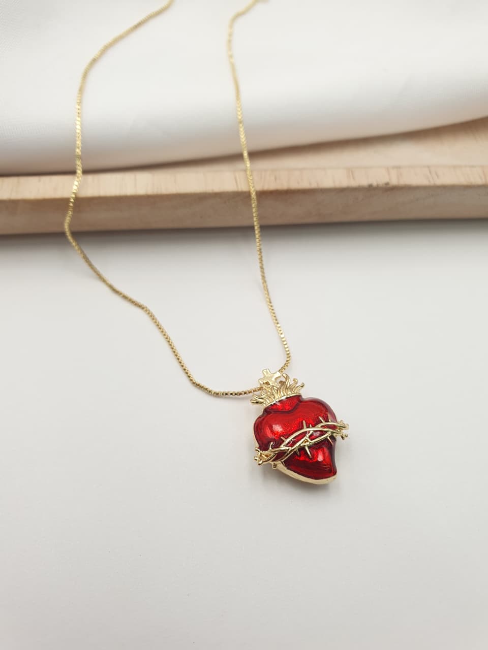 Cadena Sagrado corazon Rodio SAG19