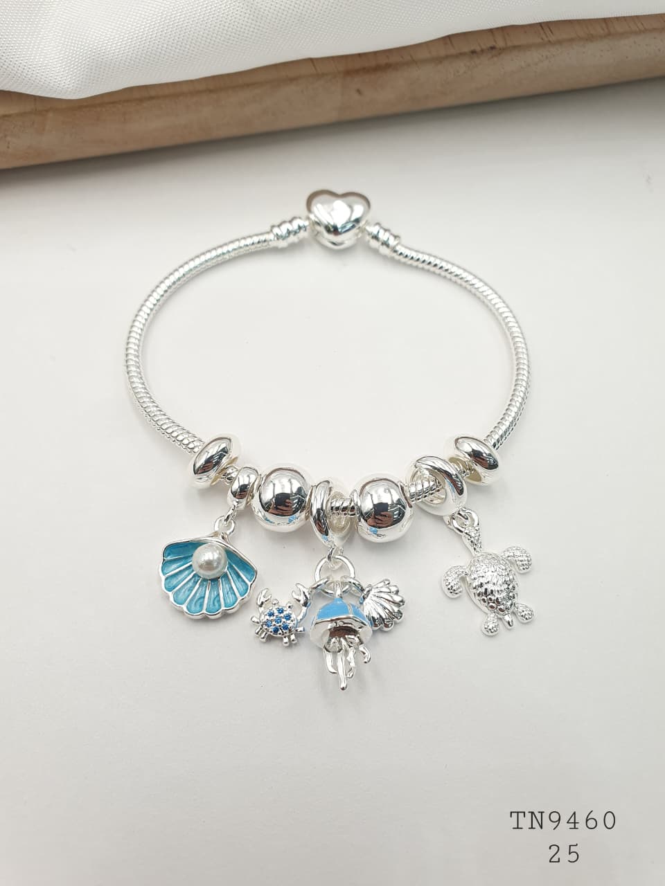 Pulsera Plateada Aro En Rodio TN9460