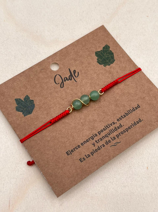 Pulsera Hilo Con Piedra Natural De Jade