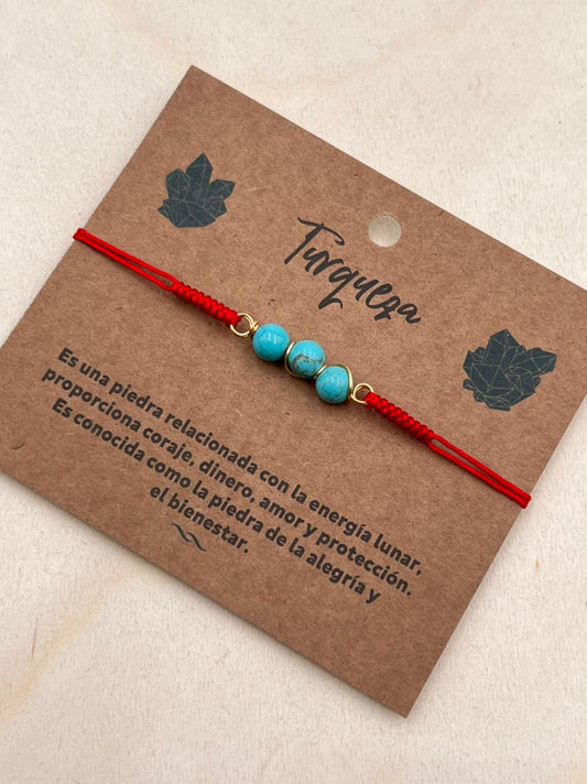 Pulsera Hilo Con Piedra Natural De Turqueza