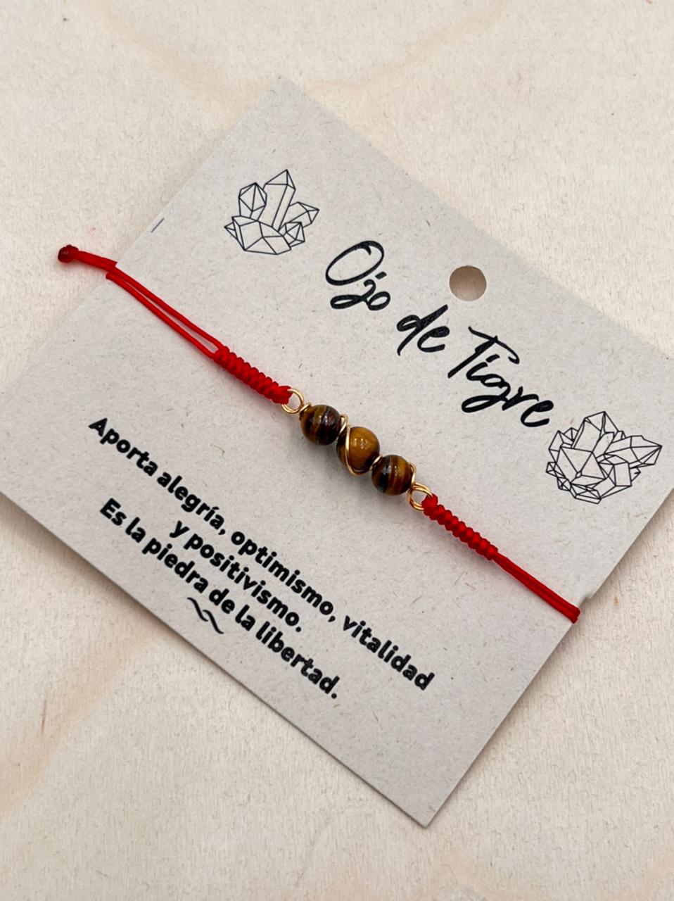 Pulsera Hilo Con Piedra Natural De Ojo De Tigre