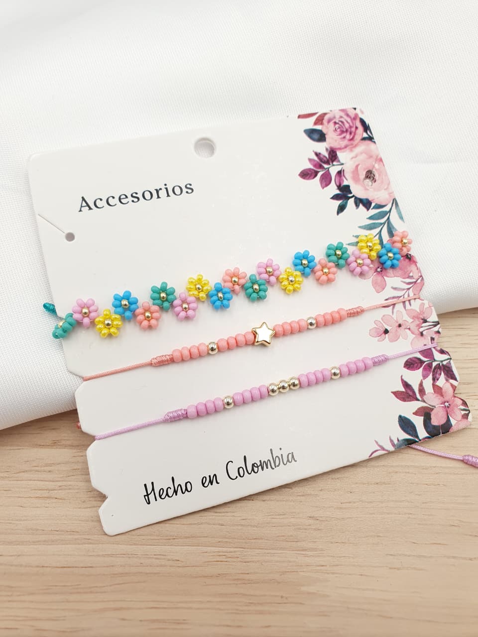 Pulsera x3 Tejida En Chaquiras