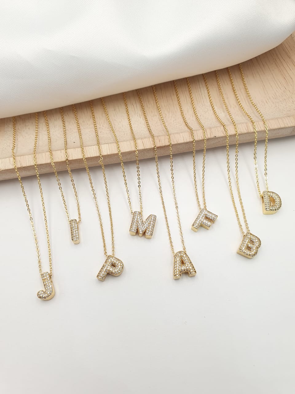 Cadenas Letras Con Microcircones Rodio