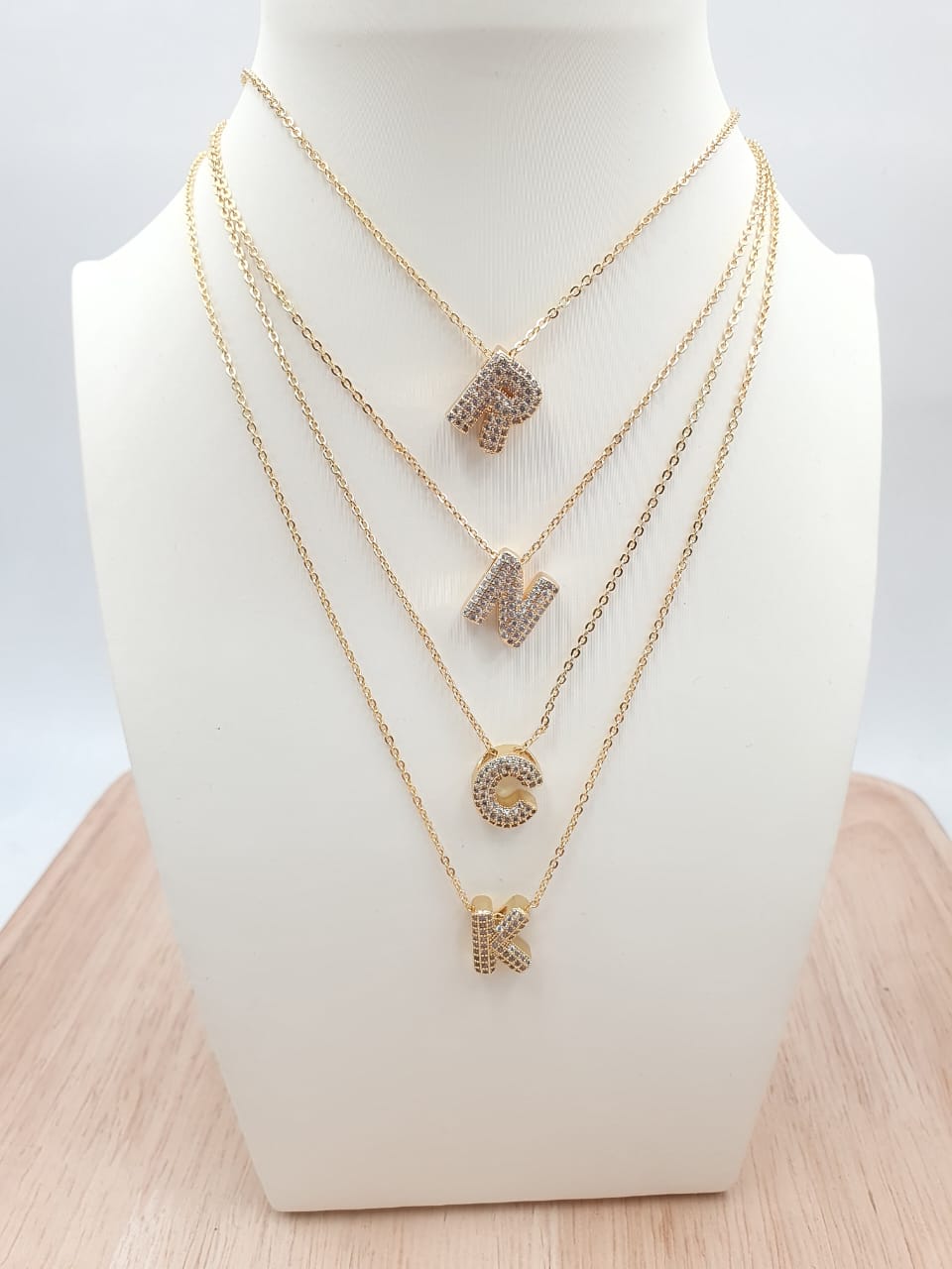 Cadenas Letras Con Microcircones Rodio