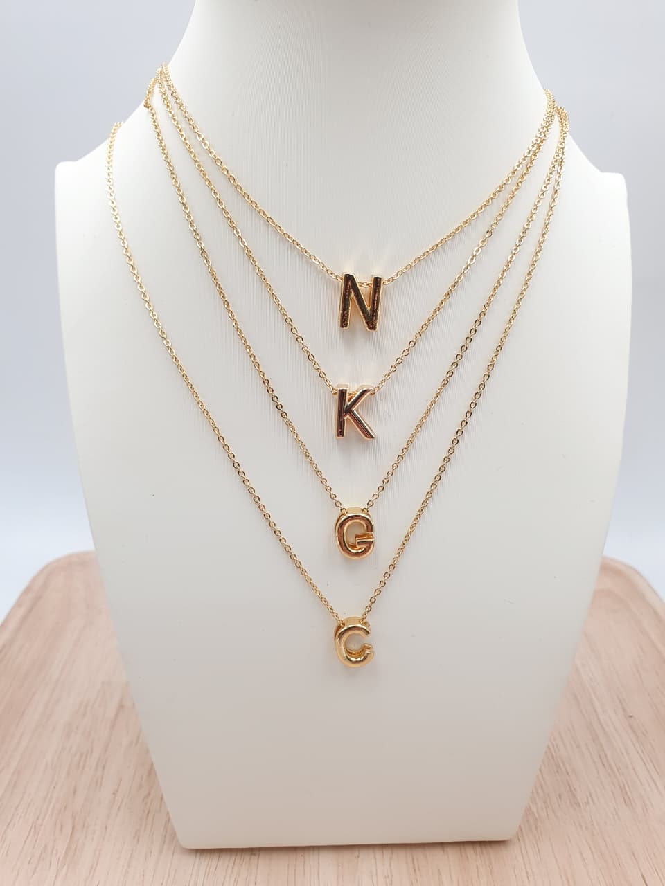 Cadena Letras Lisas En Rodio