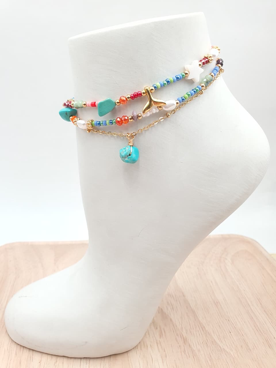 Tobillera Tejida Multicolor