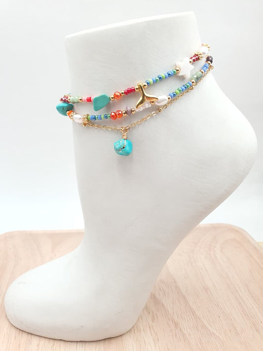 Tobillera Tejida Multicolor