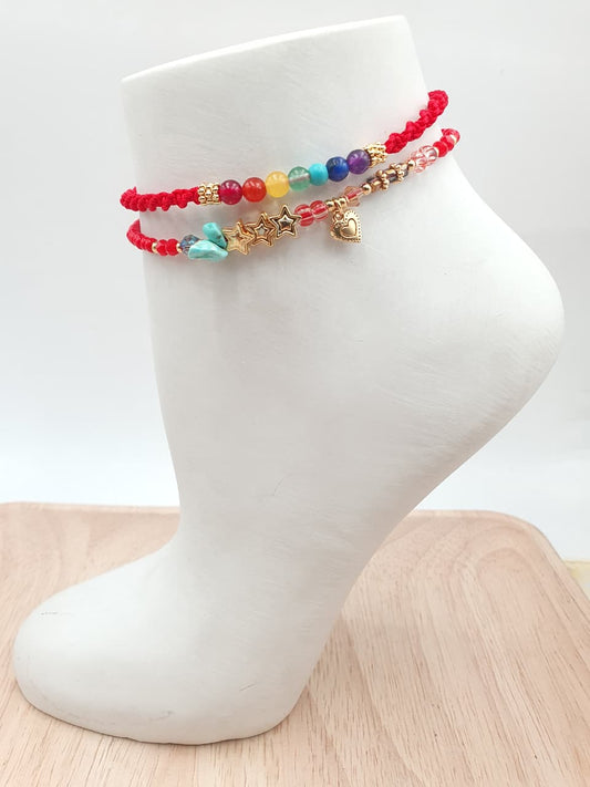 Tobillera Tejida 7 chakras