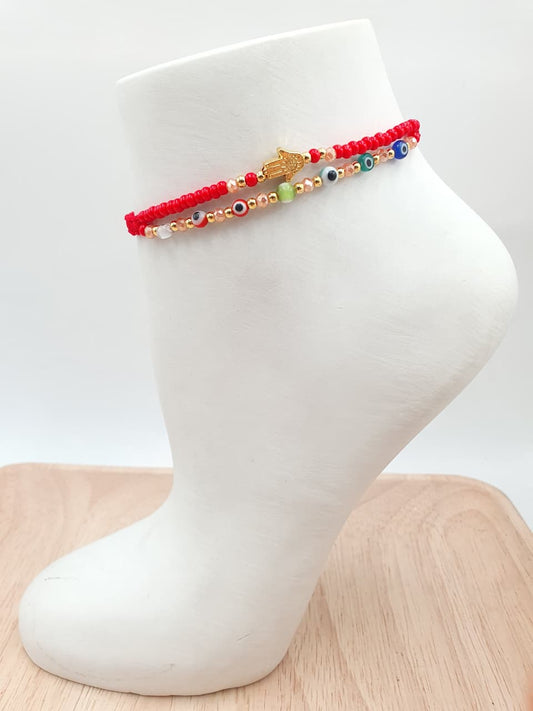 Tobillera Tejida Ojos Turco