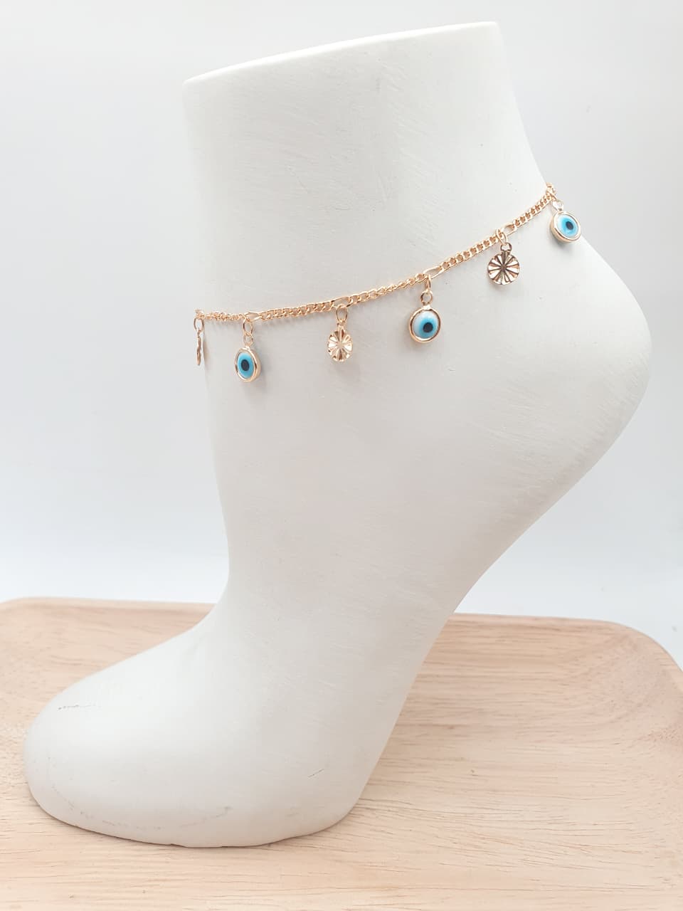 Tobillera Rodio Ojos Turcos