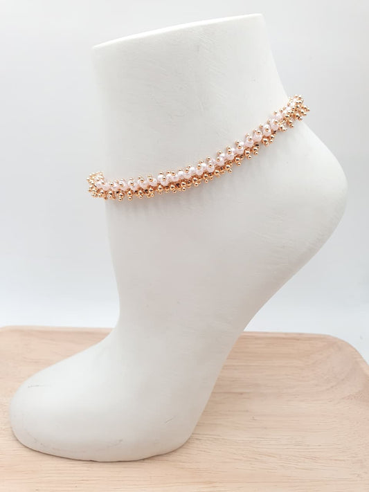Tobillera Rodio Perlas