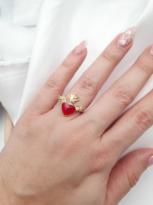 Anillo Rodio Sagrado Corazon De Jesus A1