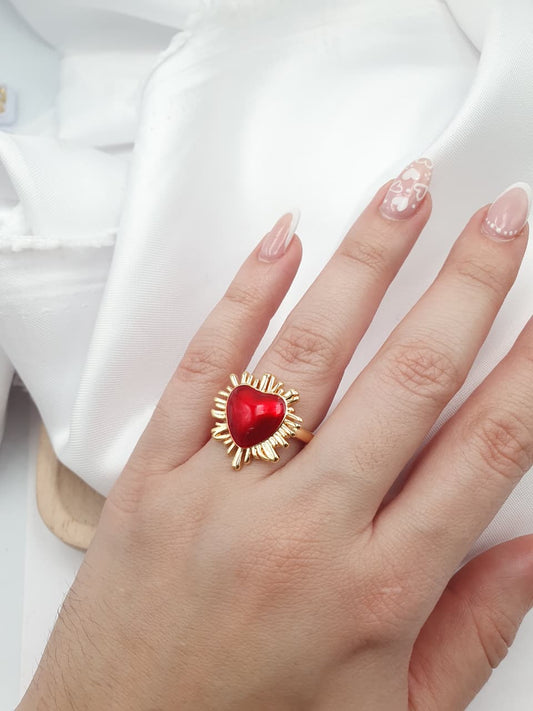 Anillo Rodio Sagrado Corazon De Jesus A3