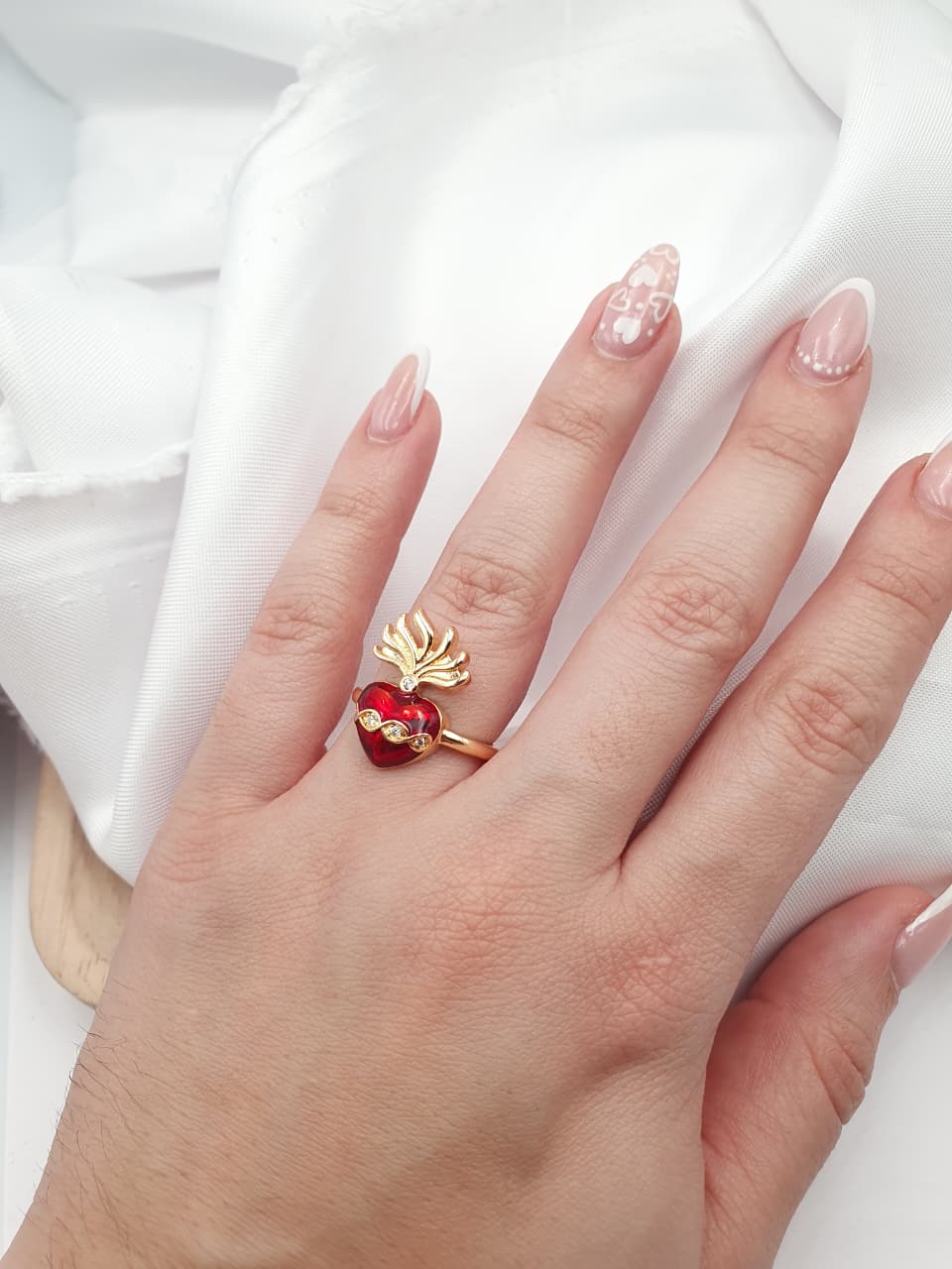 Anillo Rodio Sagrado Corazon De Jesus A4