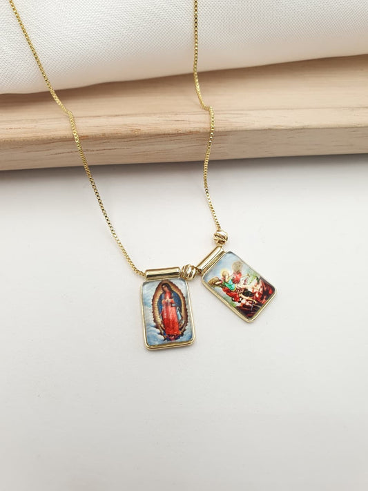 Escapulario Virgen de guadalupe y san miguel