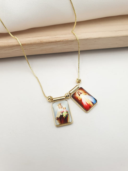 Escapulario Virgen del carmen y divina misericordia
