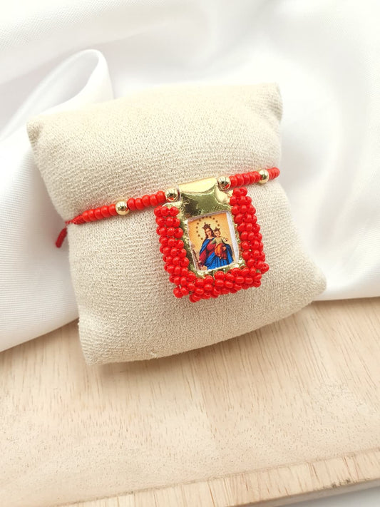 Pulsera Escapulario Tejido en Chaquiras