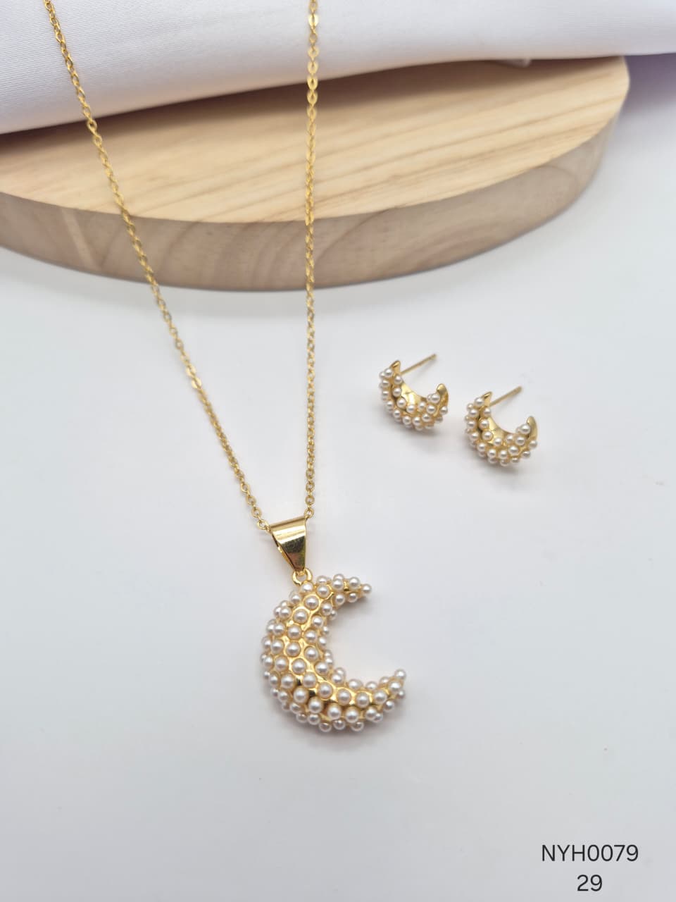 Dúo Cadenas Con Perlas Luna