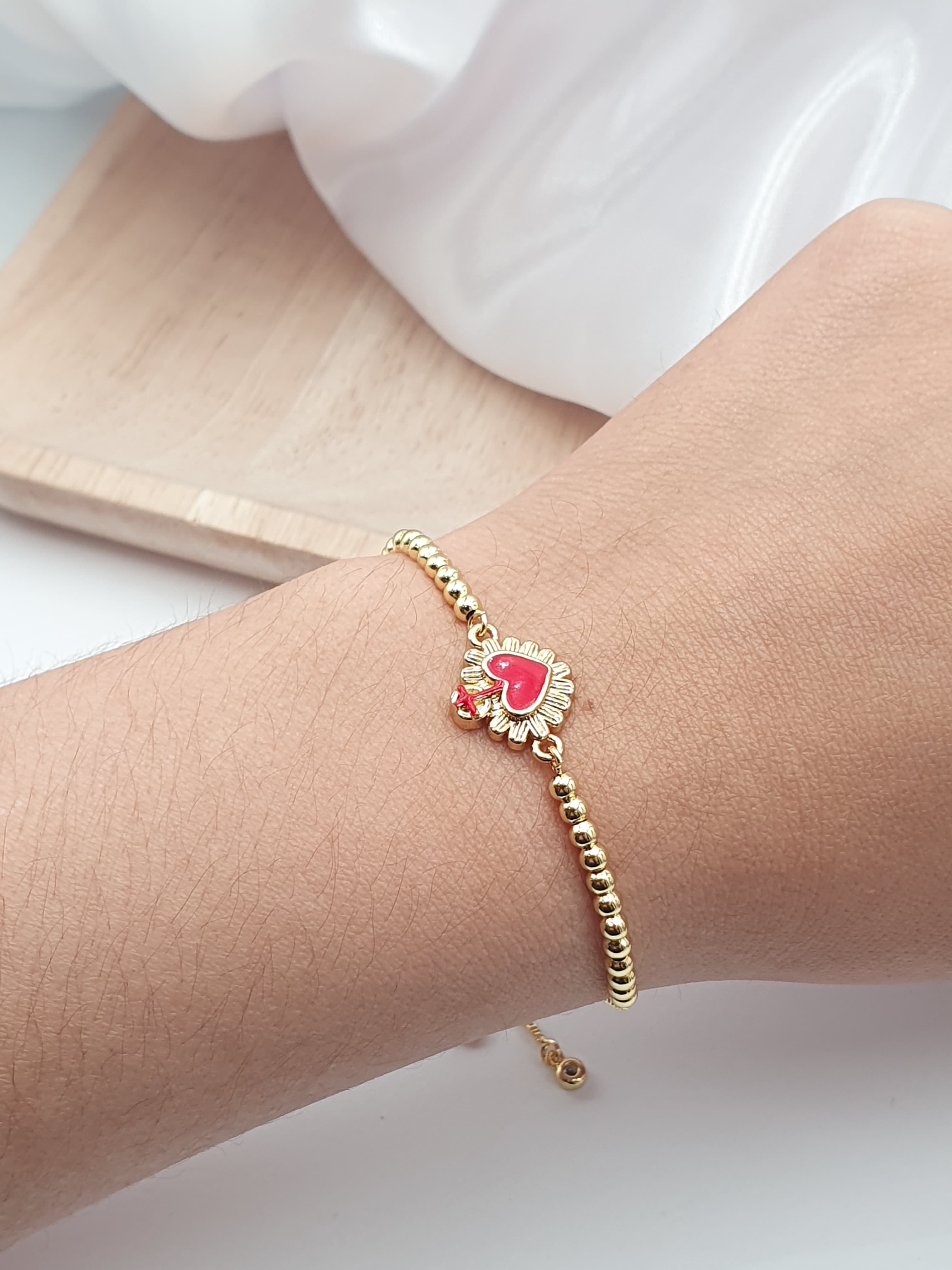 Pulsera Sagrado Corazon Rodio WOW19