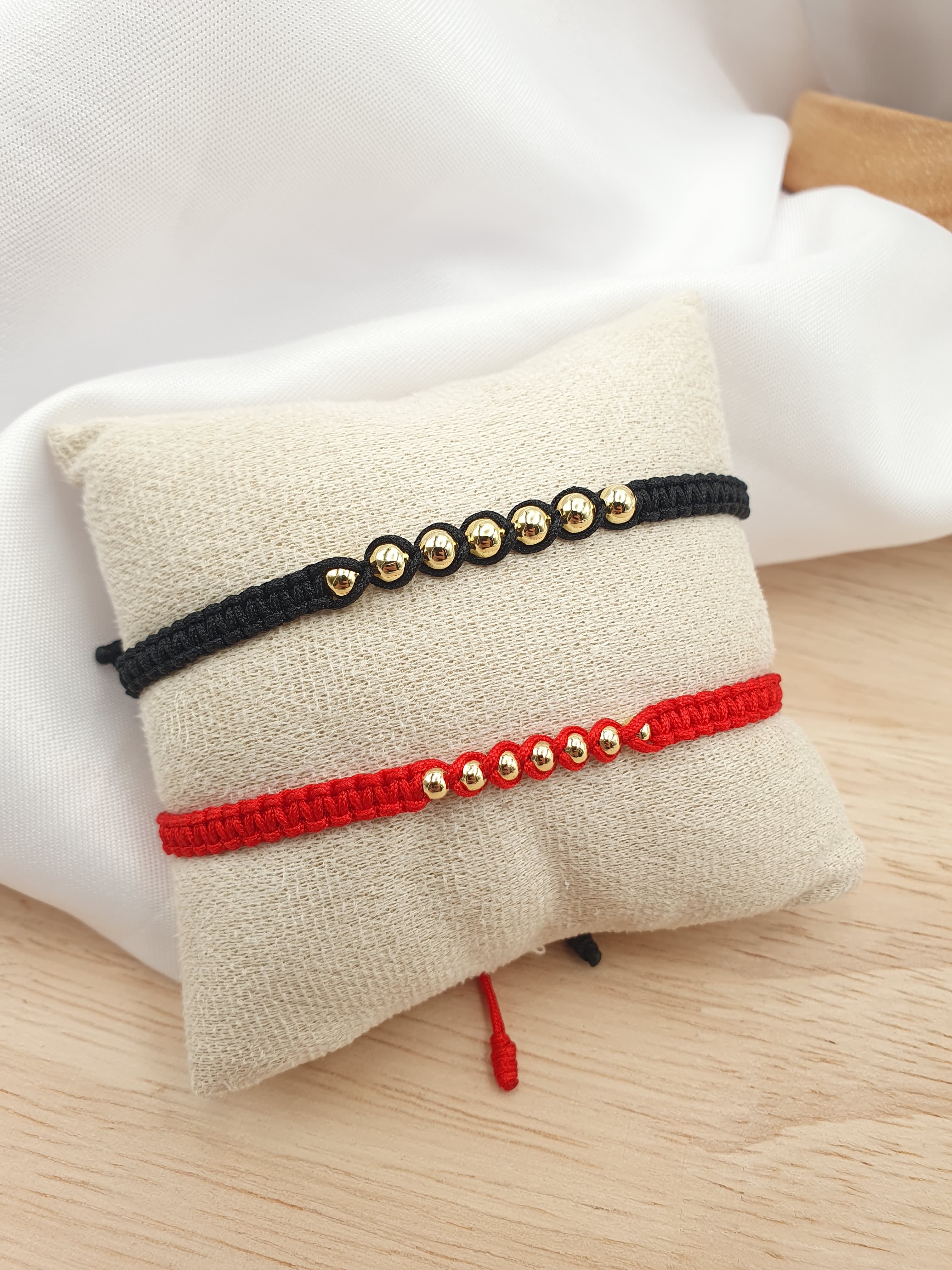 Pulsera Pareja Balines Rodio