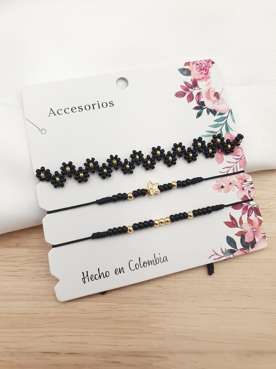 Pulsera x3 Tejida En Chaquiras