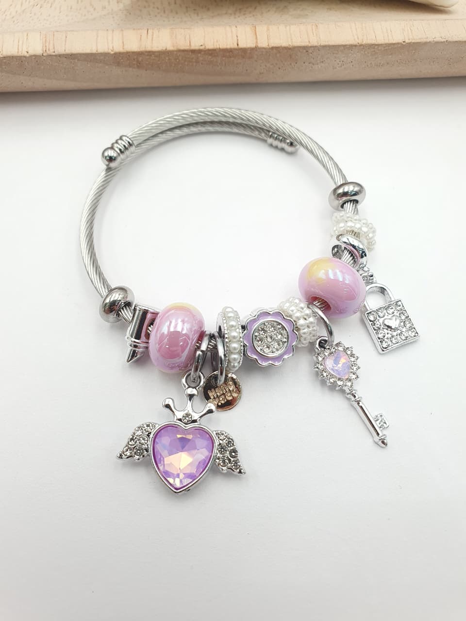 Pulsera Aro en Rodio PAND-06