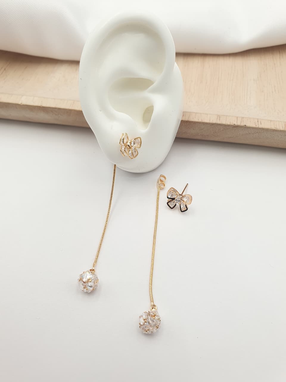 Arete Largo En Rodio ACH03-10