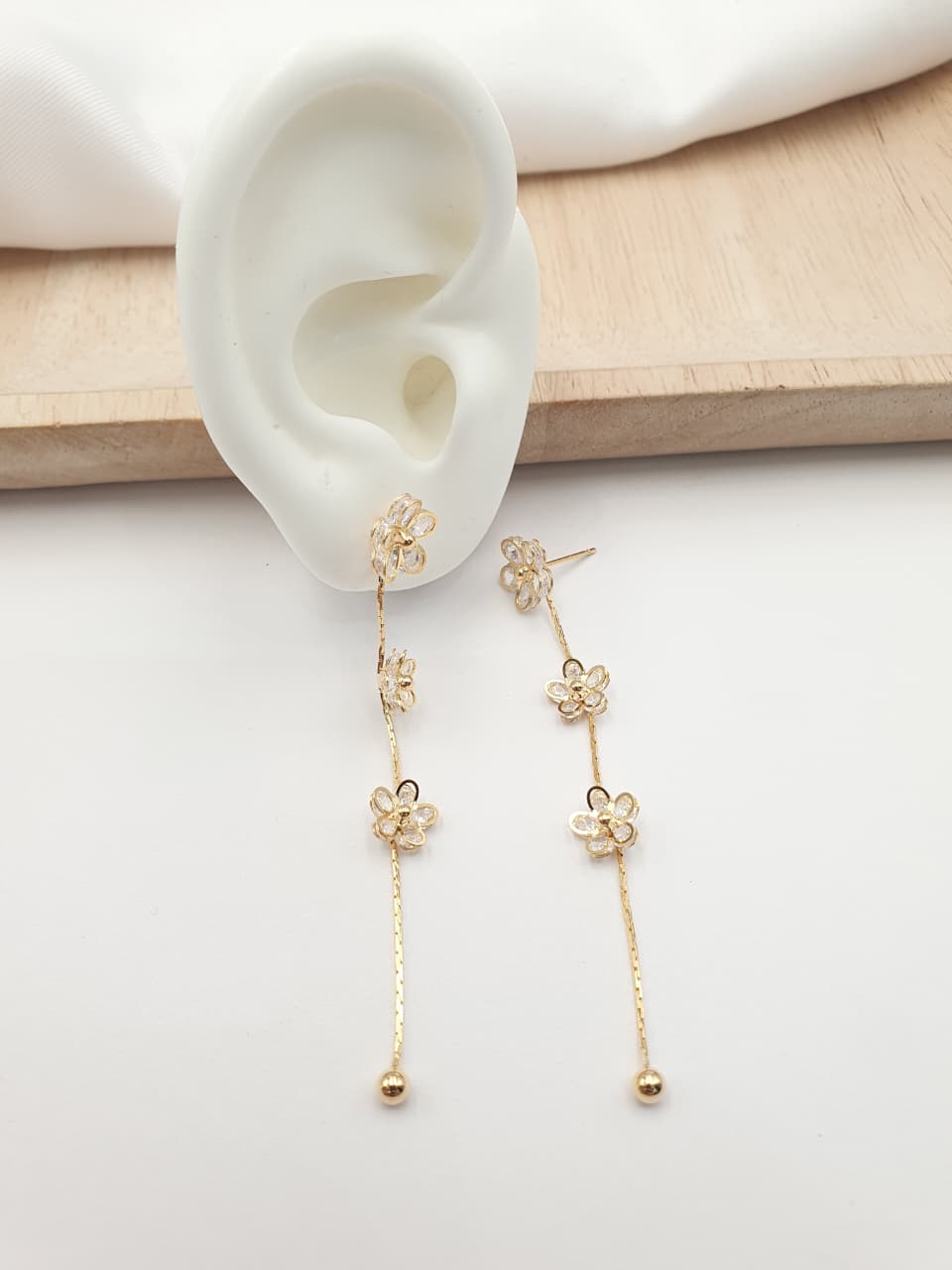 Arete Largo En Rodio ACH03-11