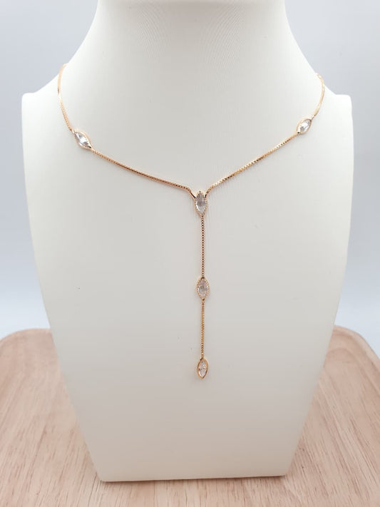 Cadena Corbatin En Rodio CCH007