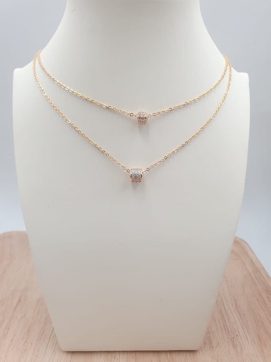 Cadenas Dobles En Rodio DCH-20