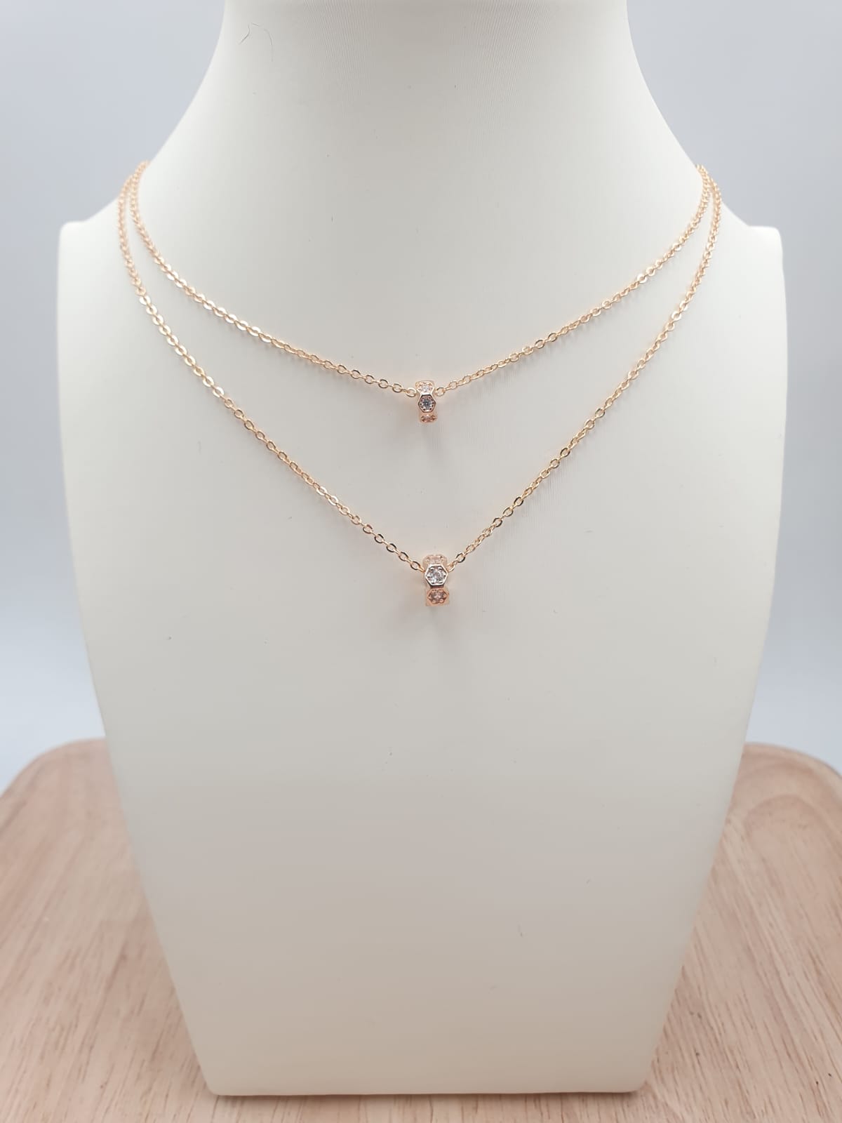 Cadenas Dobles En Rodio DCH-27