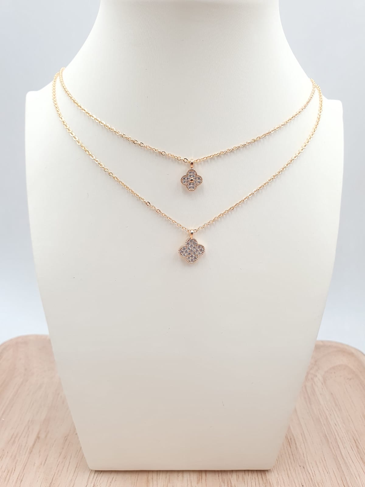 Cadenas Dobles En Rodio DCH-17