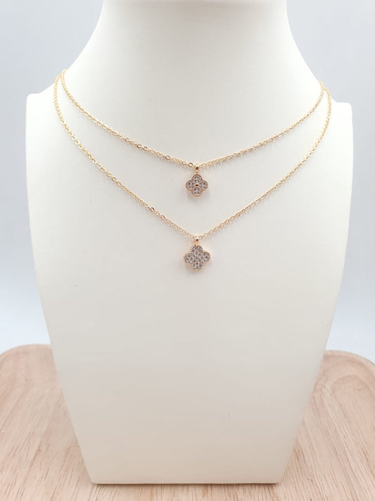 Cadenas Dobles En Rodio DCH-17