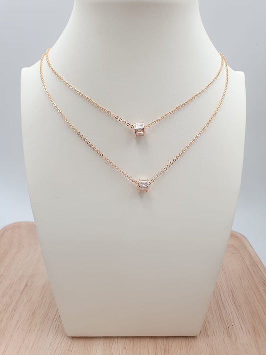 Cadenas Dobles En Rodio DCH-18