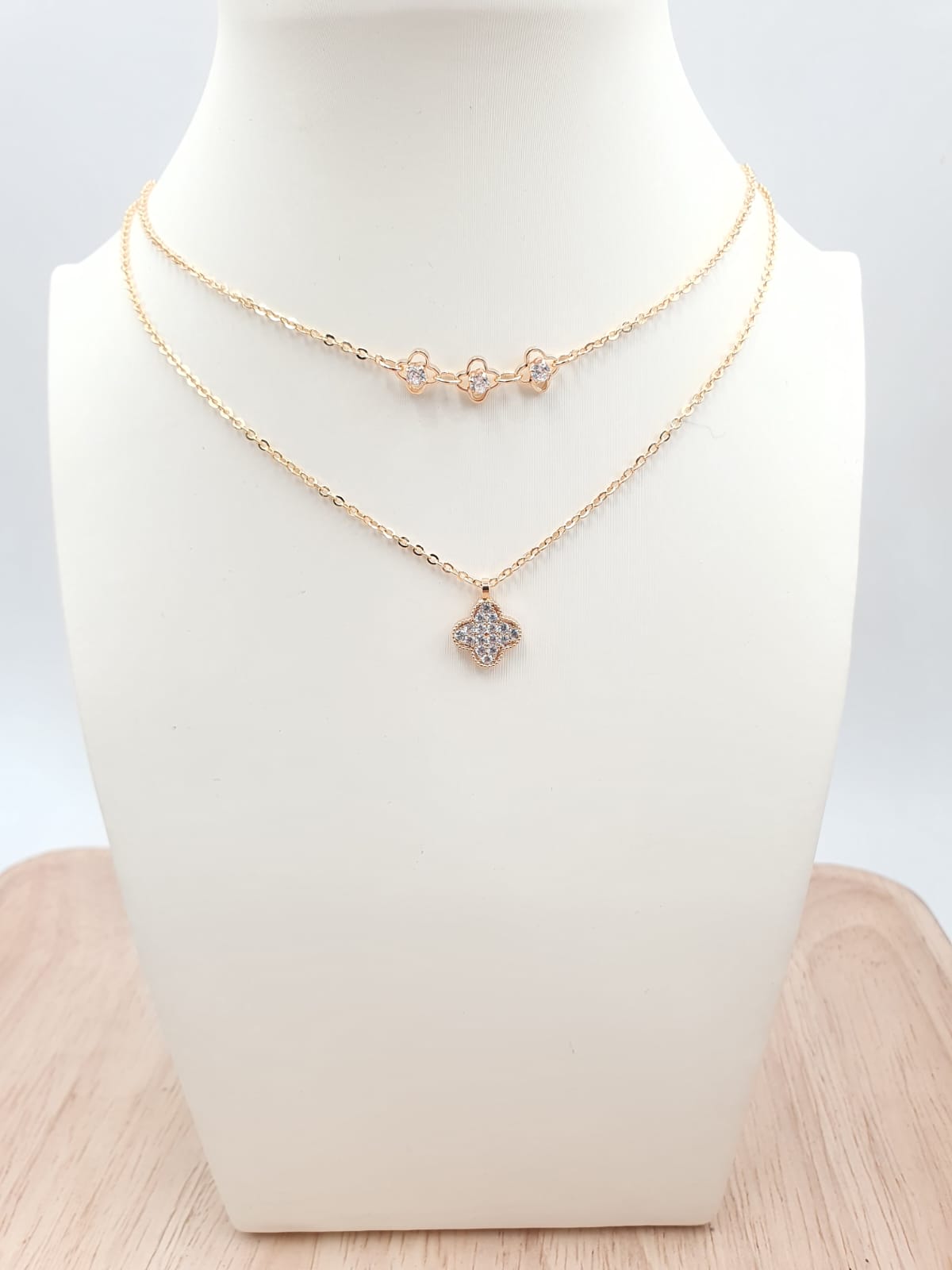 Cadenas Dobles En Rodio DCH-28