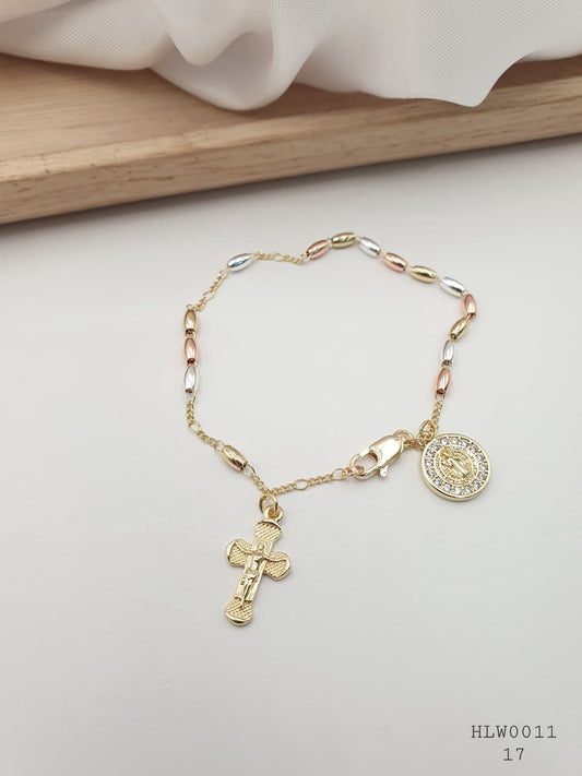 Pulsera Denario En Rodio HLW0011